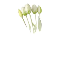 Bouquet de tulipes artificielles souples à 5 têtes pour déco de mariage et maison