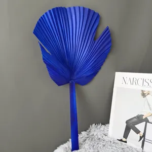 Blauwe kunstmatige palmblad waaier blad decoratie voor thuis woonkamer hotel etalage display