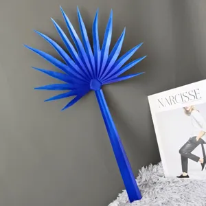 Kunstmatige blauwe palmeblad nep plant woondecoratie bruiloft rekwisiet weergave