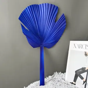 Blauwe kunstmatige palmblad decoratie thuisdecoratie tropische blad rekwisiet