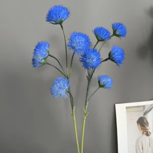 Artificial blue flower decorative allium stem for home wedding decor and floral arrangement