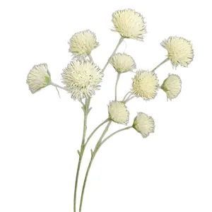 Artificial flower flocked ball dandelion allium home wedding decorative floral stem