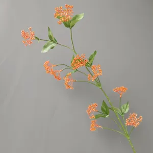 Künstlicher Beeren Zweig orange künstliche Früchte Stiel Deko für Zuhause Hochzeit