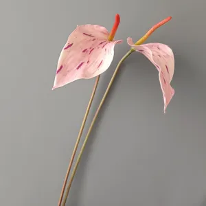 Artificial Anthurium flower pink speckled flamingo flower home decor botanical arrangement