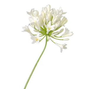 Fiore finto Agapanthus bianco singolo artificiale decorazione per casa hotel matrimonio.