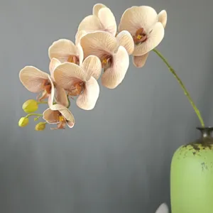Ramo di orchidea Phalaenopsis artificiale colore Morandi fiore finto per arredamento casa.