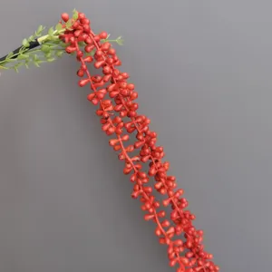 Künstliche rote Perlenkette Sukkulente Hängepflanze Gummipflanze für Hochzeit Haus Deko