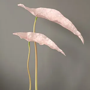 Artificial PU trout begonia leaf pink decorative plant for home decor photo props 1pc