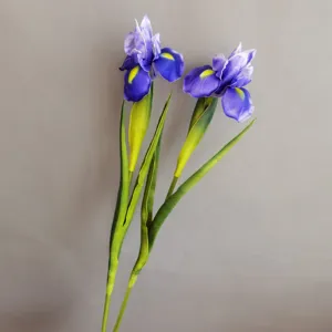 Tiges de fleurs d'iris en PU artificiel pour la décoration intérieure, mariage et accessoires photo.