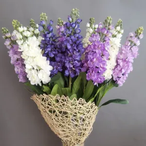 Bouquet de fleurs artificielles delphinium fausses plantes deco mariage maison