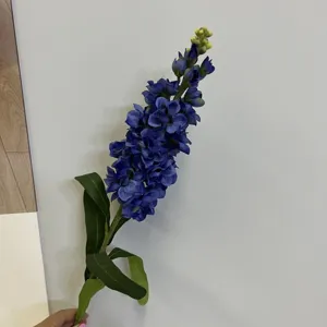Fleur de delphinium artificielle plante fausse violette pour deco maison mariage photo