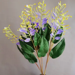 Künstliche Blumen Pflanze einzelner Zweig lila Orchidee Heim Zimmer Dekor künstliche Blumen