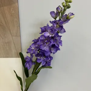 Tige de fleur de delphinium violet artificiel pour décoration maison mariage accessoires photo