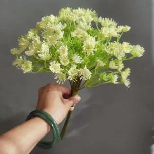 Detailed close-up of artificial gypsophila flower bouquet, ideal for interior home decor.