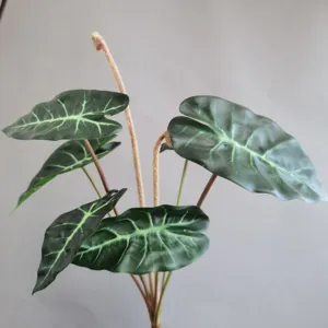 Planta artificial Alocasia 8 cabezas ramo hojas oreja de elefante decor hogar