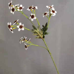 Artificial flower daisy branch with flocking core for Nordic home decor photography props.