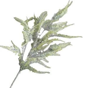 Faux fern leaf single stem artificial greenery plant for home decor floral arrangement