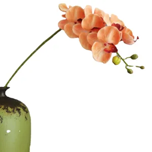Künstliche 7-Kopf Phalaenopsis Orchidee mit Keramikvase für moderne Heimdekoration und Events.