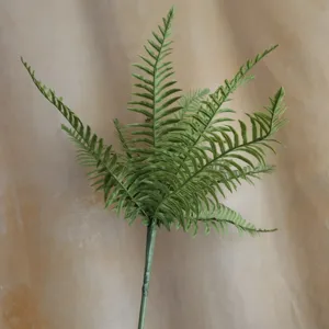 Foglie di felce artificiali ramo di pianta in colla morbida per decorazione casa verde