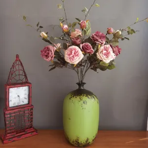 Künstliche Pfingstrose Rose Seidenblume Stiel Skandinavischer Stil Falsche Blumen Für Heimdekoration Hochzeit Fotografie Requisiten