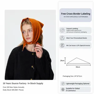 Écharpe triangulaire en tricot doux pour femme, foulard chaud d'hiver avec dentelle.