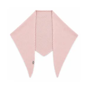 Foulard triangulaire tricoté pour femme, écharpe rose douce et chaude avec bordure en dentelle.