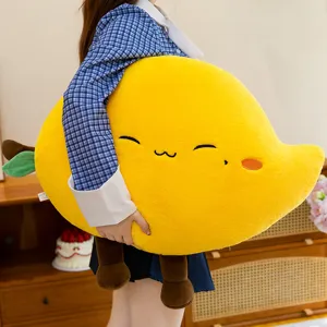 Adorable coussin en peluche de mangue, poupée fruit douce en dessin animé pour canapé et voiture.