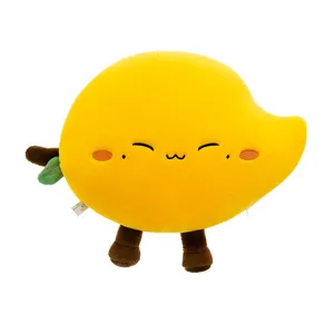 Peluche de mangue joli coussin de fruit doux oreiller de voiture poupée apaisante vue de détail