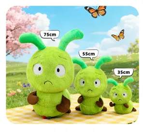 Simpatico bruco peluche morbido insetto bambola cuscino regalo di compleanno 75cm