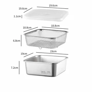 Bassin de lavage rectangulaire en acier inoxydable panier de drainage cuisine ménage qualité