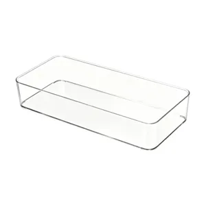 Boîte de rangement en acrylique transparent détail organisateur de bureau pare-poussière support