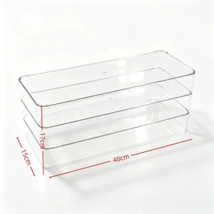 Boîte de rangement de clavier en acrylique transparent 3 couches présentoir anti-poussière