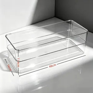 Boîte de rangement de clavier double couche en acrylique transparent anti-poussière étagère