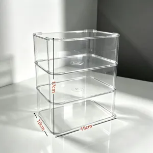 Boite de rangement clavier acrylique transparente multi-étages protecteur de bureau