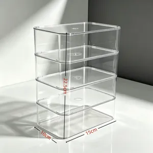 Boite de rangement clavier acrylique transparent quatre etages vitrine de presentation