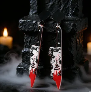 Halloween Acryl blutige Messer Ohrringe gothic Stil Mode Schmuck schöne Party Zubehör