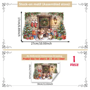 Weihnachten wandaufkleber selbstklebend festliche dekoration abziehbar wandbild 20x30cm