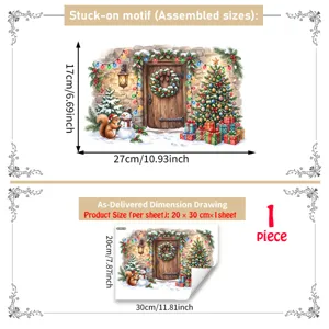 Weihnachten Wandaufkleber festliche Dekoration selbstklebend Zimmer Deko Wandtattoo