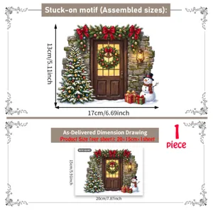 Weihnachten Wandaufkleber Winter Schnee Tür Dekor für Wohnzimmer selbstklebend Wandtattoos