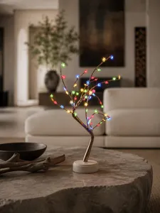 LED dekorative Baumlampen mit bunten Blumenbirnen fuer romantische Schlafzimmer Raumdeko