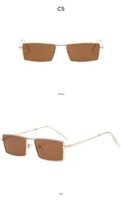 Retro metal small square sunglasses for women and men, fashion outdoor UV protection sun glasses.