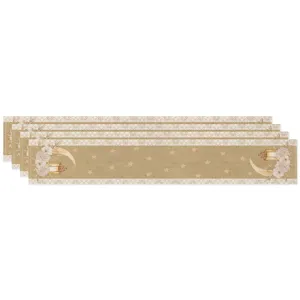 Elegant moon and star print table runner for Middle East festival dining room home decor.