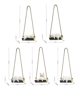 5 styles d'ours polaire balançoire décoration de voiture mignon pendentif en résine