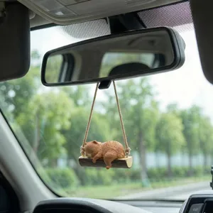 Mignon petit ours endormi décoration à suspendre rétroviseur voiture balançoire cadeau