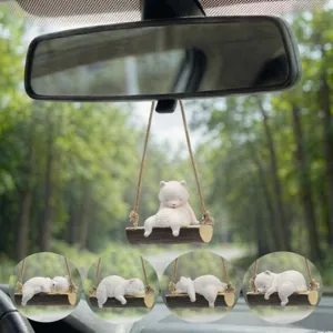 Joli pendentif de voiture ours polaire design balançoire charme rétroviseur cadeau mignon