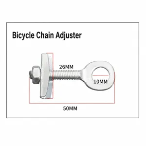 Bicycle chain tensioner adjustable bolt metal fastener repair tool for rear wheel 50mm