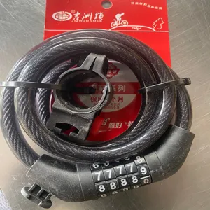 Bicycle combination cable lock with mounting bracket, secure anti-theft design for bikes.