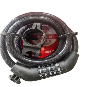 Bicycle combination cable lock with mounting bracket, secure anti-theft bike lock for cycling.