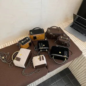 Bolso de mano acolchado con cadena bolso de hombro cruzado de lujo para mujer chic