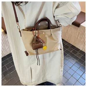 Women nylon crossbody bag casual tote shoulder bag fashion daily handbag with cute charms
